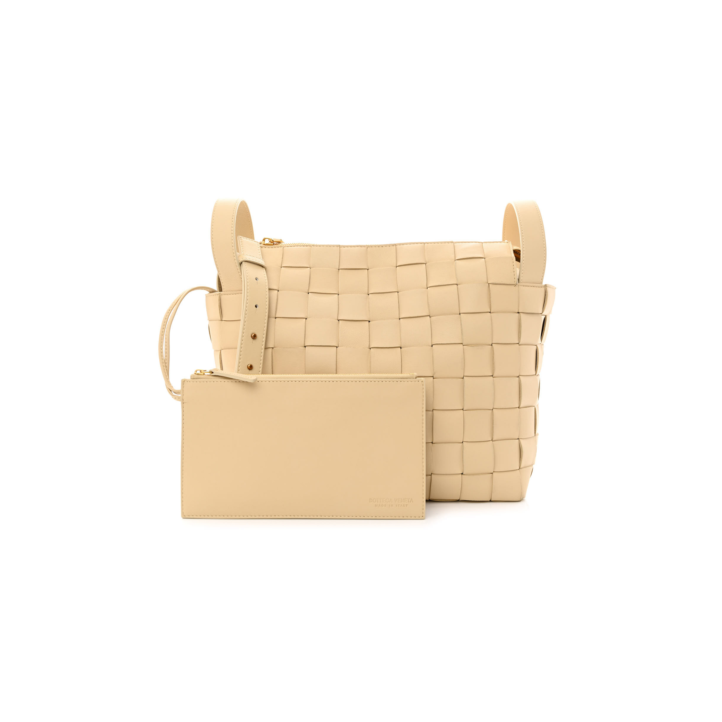 BOTTEGA VENETA LAMBSKIN MAXI INTRECCIATO BOWLING CASSETTE SHOULDER BAG PORRIDGE (27*27*15cm) BOTTEGA VENETA LAMBSKIN MAXI INTRECCIATO BOWLING CASSETTE SHOULDER BAG PORRIDGE (27*27*15cm)