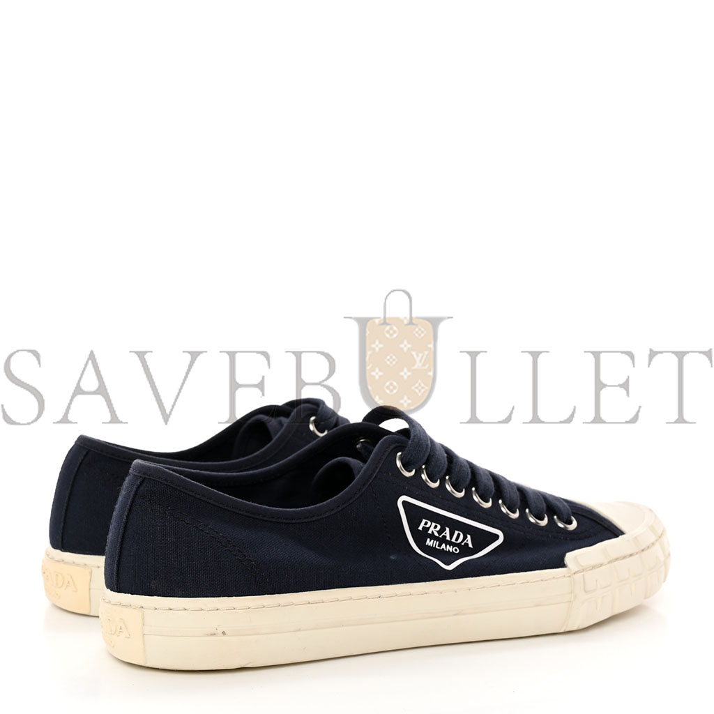 PRADA CANVAS TRIANGLE LOGO WHEEL 35MM SNEAKERS 42 NAVY