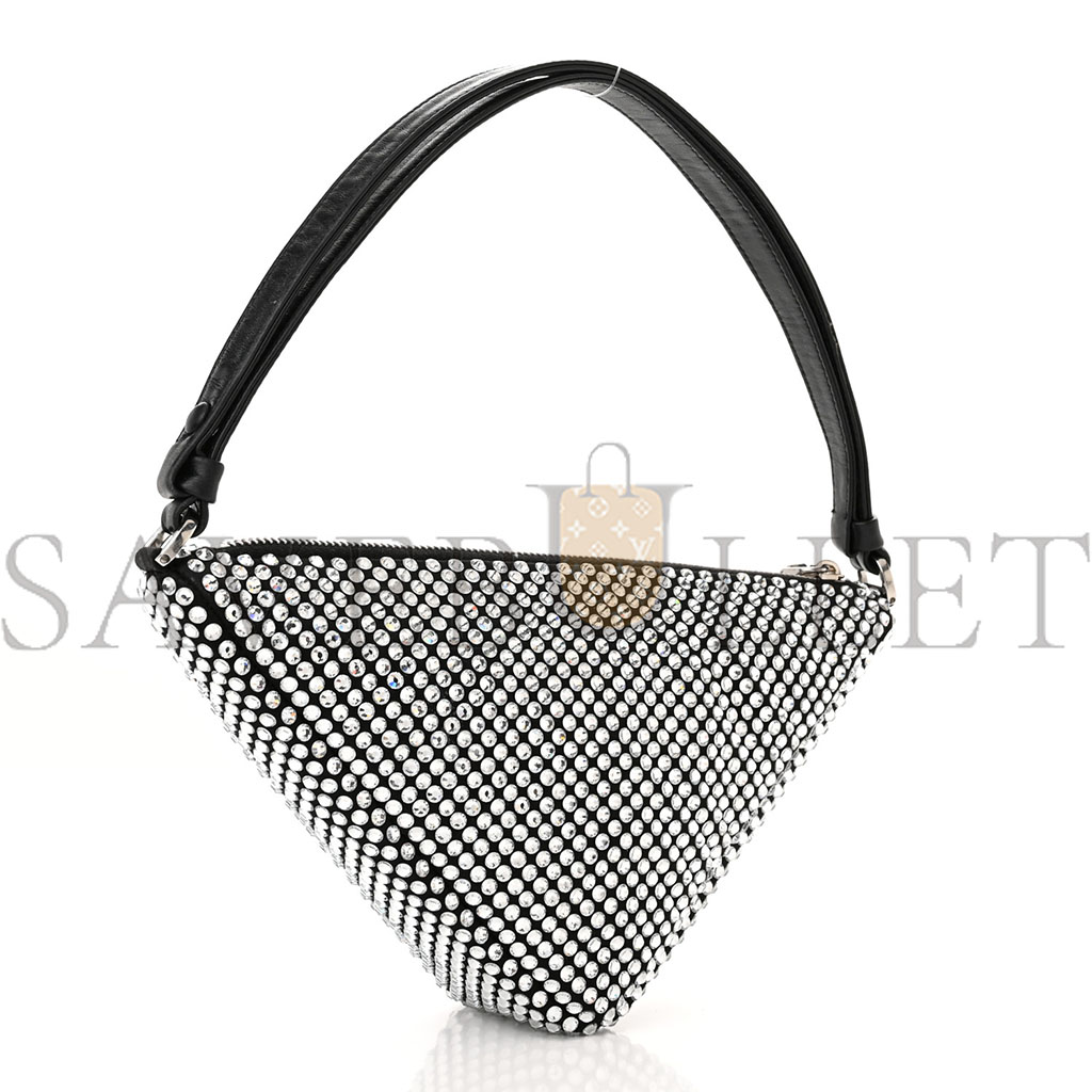 PRADA SATIN CRYSTAL TRIANGLE POUCH CRISTAL (26*15*6cm)