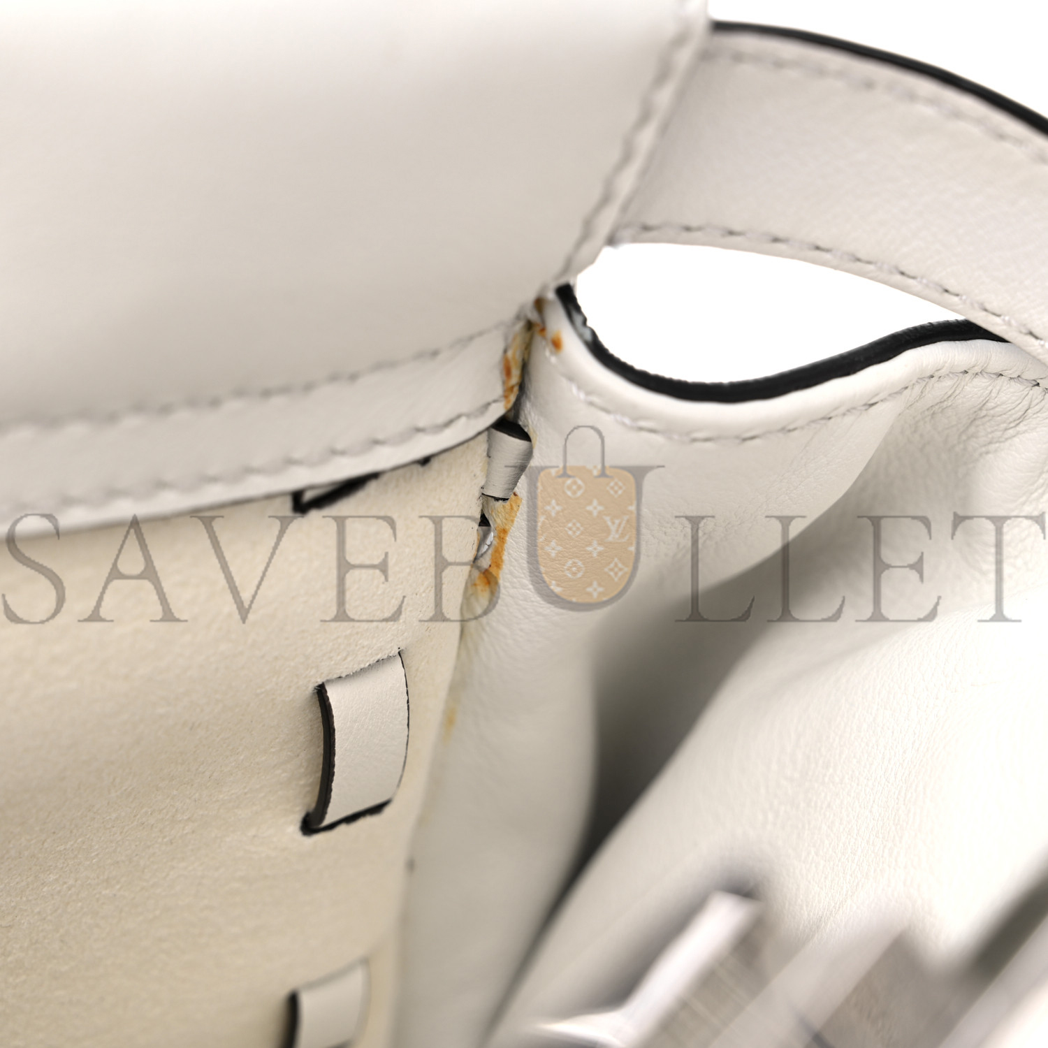 FENDI VITELLO SETA CENTURY NAPPA WHIPSTITCH MEDIUM PEEKABOO ICONIC SATCHEL WHITE (34*26*14cm)