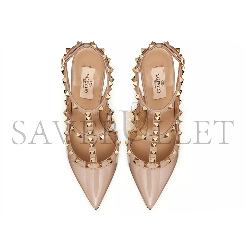 VALENTINO PATENT ROCKSTUD CAGED PUMP 100MM 5W2S0393VNW_P45 VALENTINO PATENT ROCKSTUD CAGED PUMP 100MM 5W2S0393VNW_P45