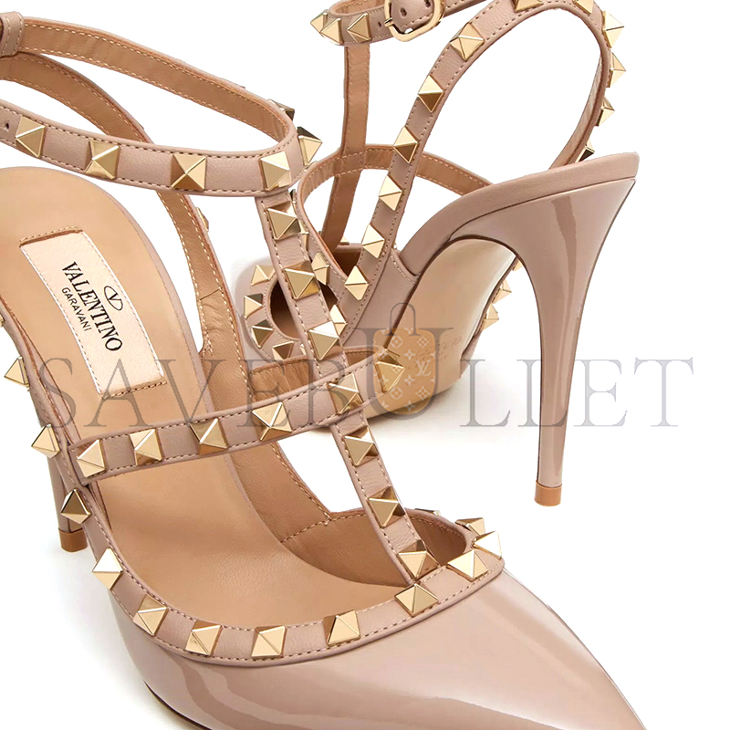 VALENTINO PATENT ROCKSTUD CAGED PUMP 100MM 5W2S0393VNW_P45 VALENTINO PATENT ROCKSTUD CAGED PUMP 100MM 5W2S0393VNW_P45