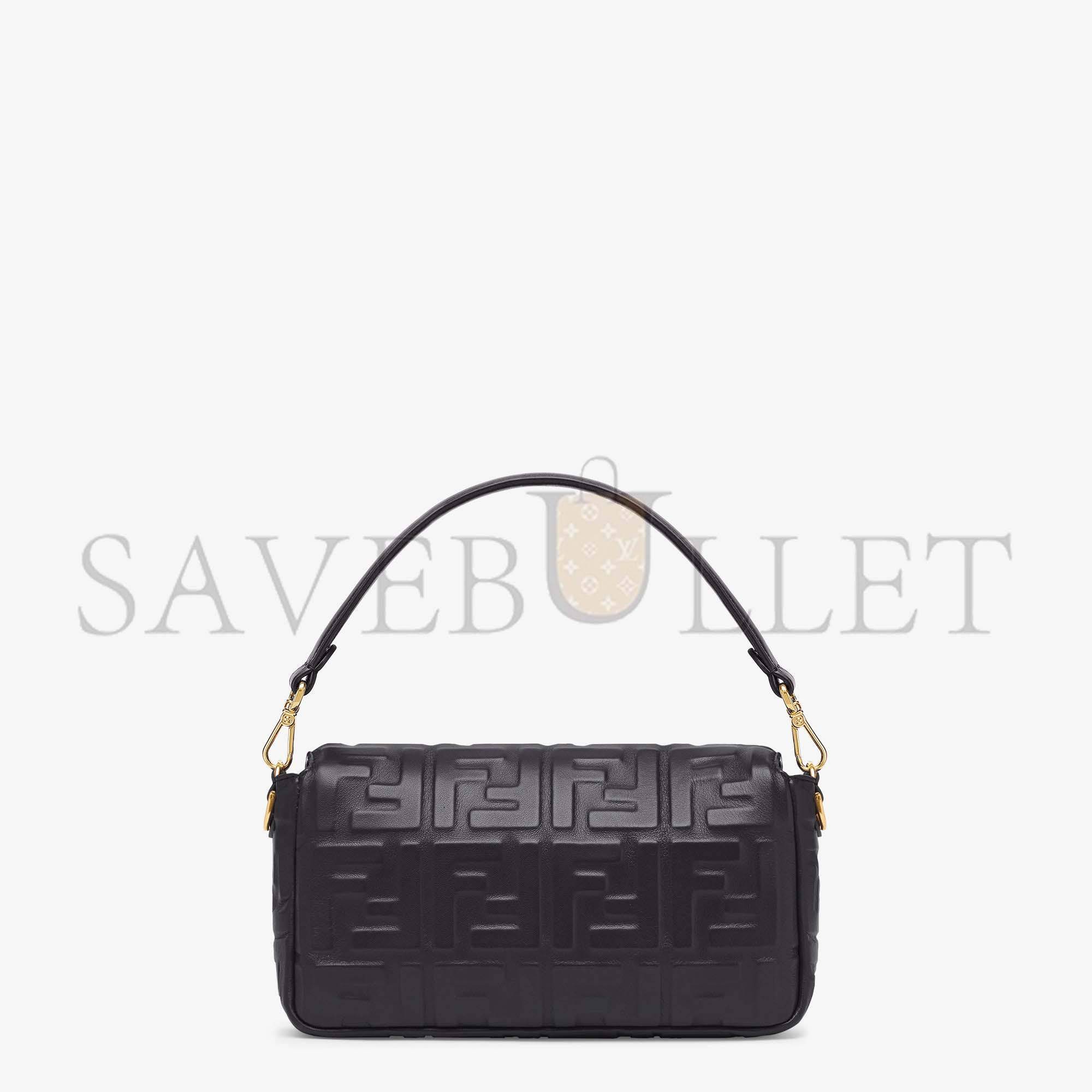 FENDI BAGUETTE - BLACK LEATHER BAG 8BR600A72VF15ZW (27*15*6cm)