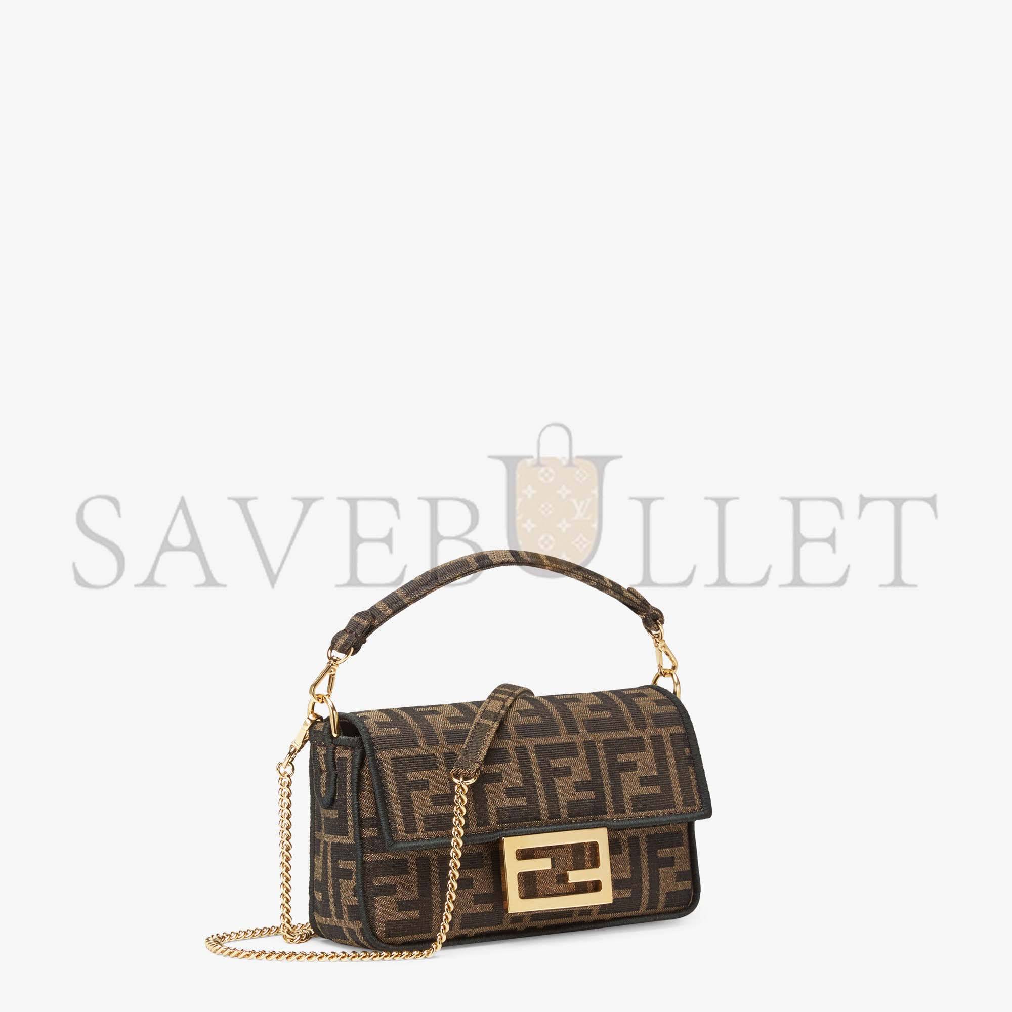 FENDI BAGUETTE MINI - JACQUARD FF FABRIC BAG 8BS017A6V5F17U4 (19*11.5*4cm)