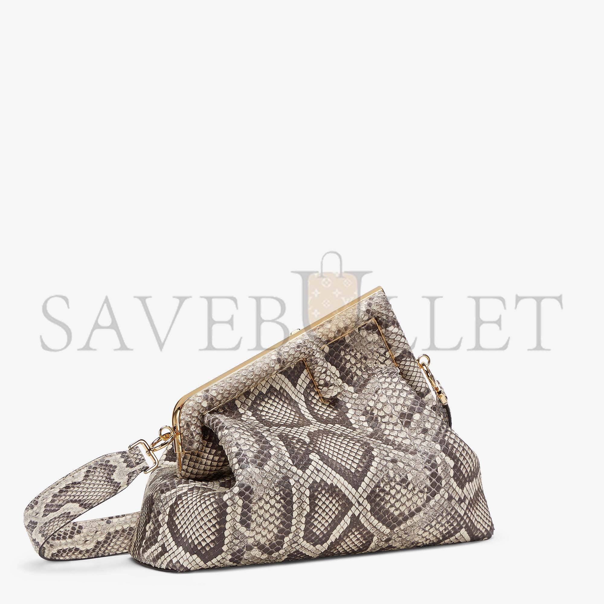 FENDI FIRST MEDIUM - WHITE PYTHON LEATHER BAG 8BP127AH97F1FEH (32.5*23.5*15cm)