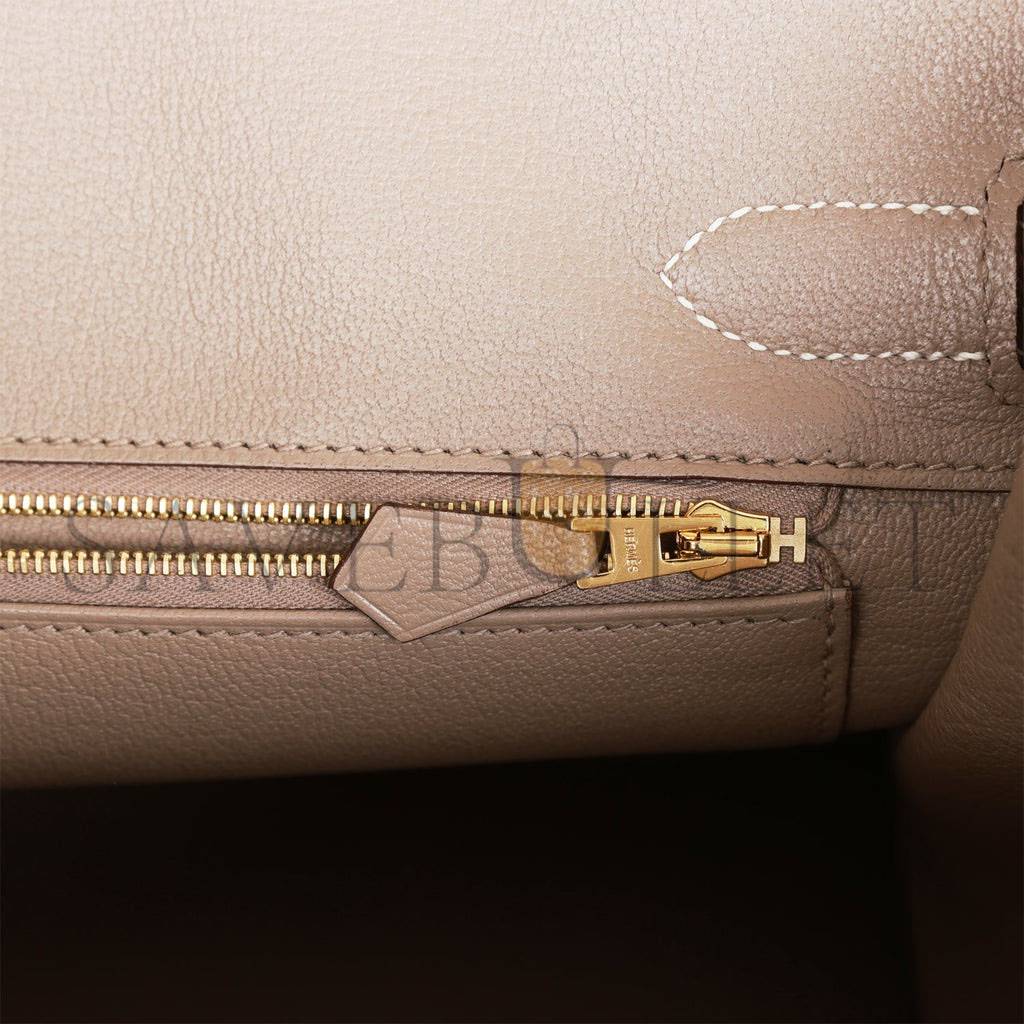 HERMES SPECIAL ORDER (HSS) BIRKIN 30 CRAIE AND GRIS ASPHALTE EPSOM BRUSHED GOLD HARDWARE( 30cm*22*16cm)