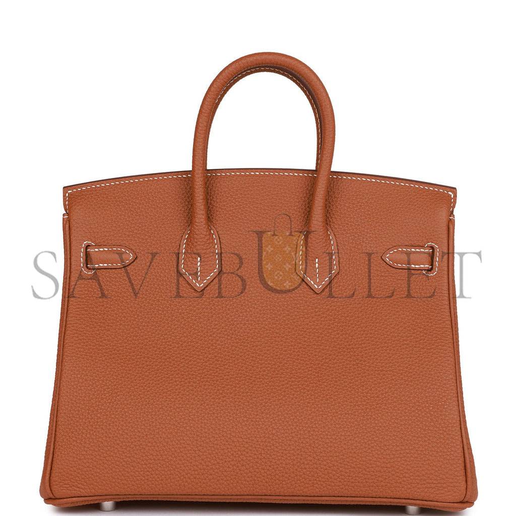 HERMES BIRKIN 25 GOLD TOGO PALLADIUM HARDWARE HANDMADE (25cm)