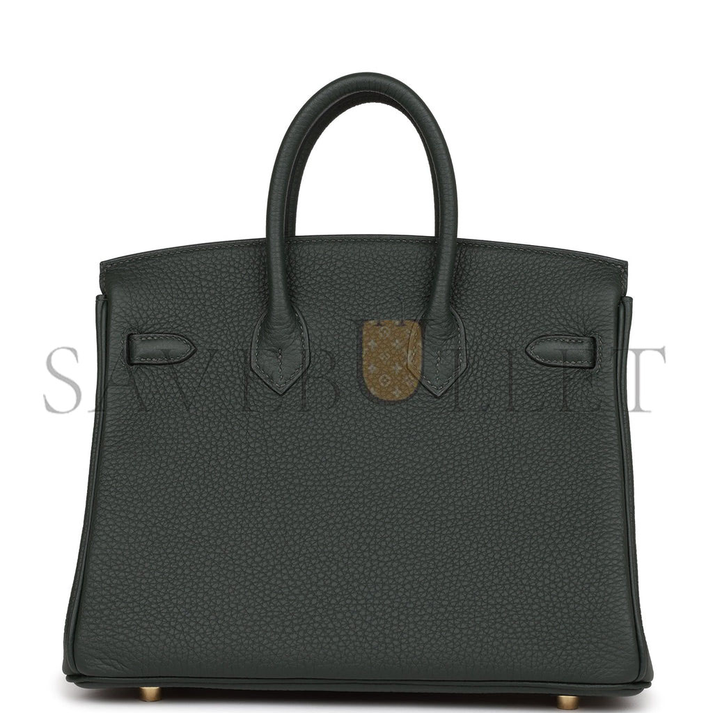 HERMES BIRKIN 25 VERT FONCE TOGO GOLD HARDWARE HANDMADE (25cm)