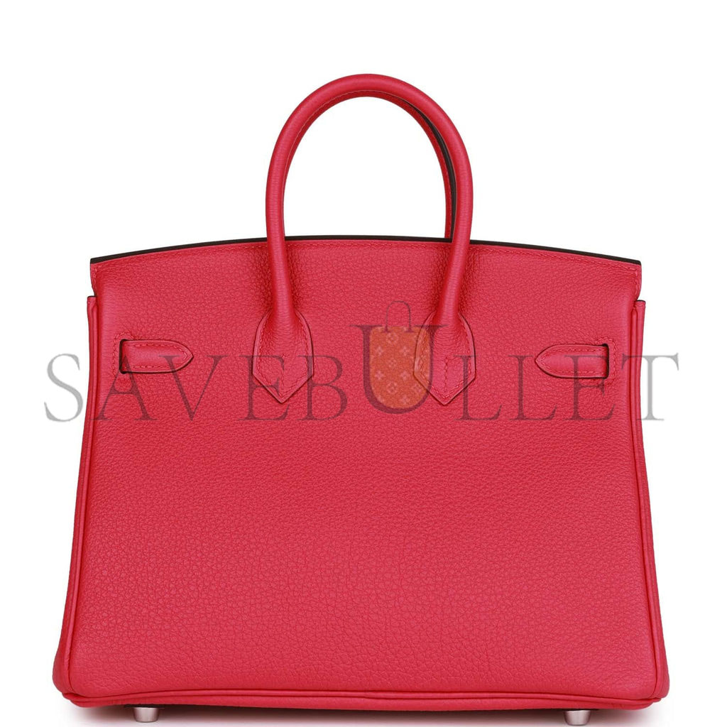 HERMES BIRKIN 25 ROSE MEXICO TOGO PALLADIUM HARDWARE (25cm)