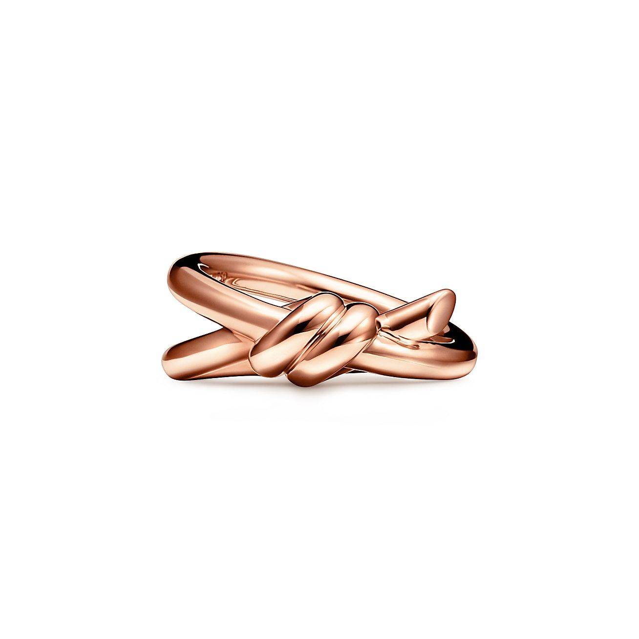 TIFFANY KNOT DOUBLE ROW RING IN ROSE GOLD	