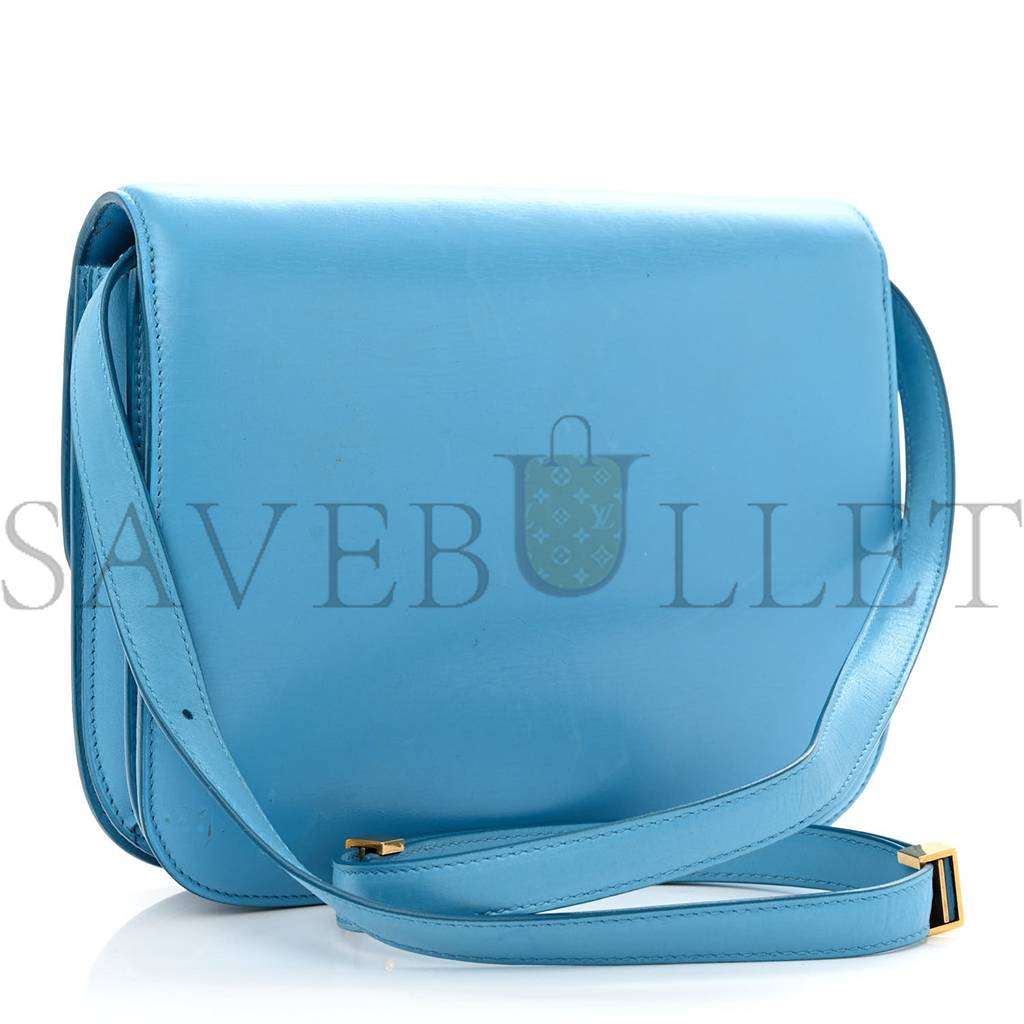 CELINE BOX CALFSKIN MEDIUM CLASSIC BOX FLAP BAG BLUE (23*18*6cm)