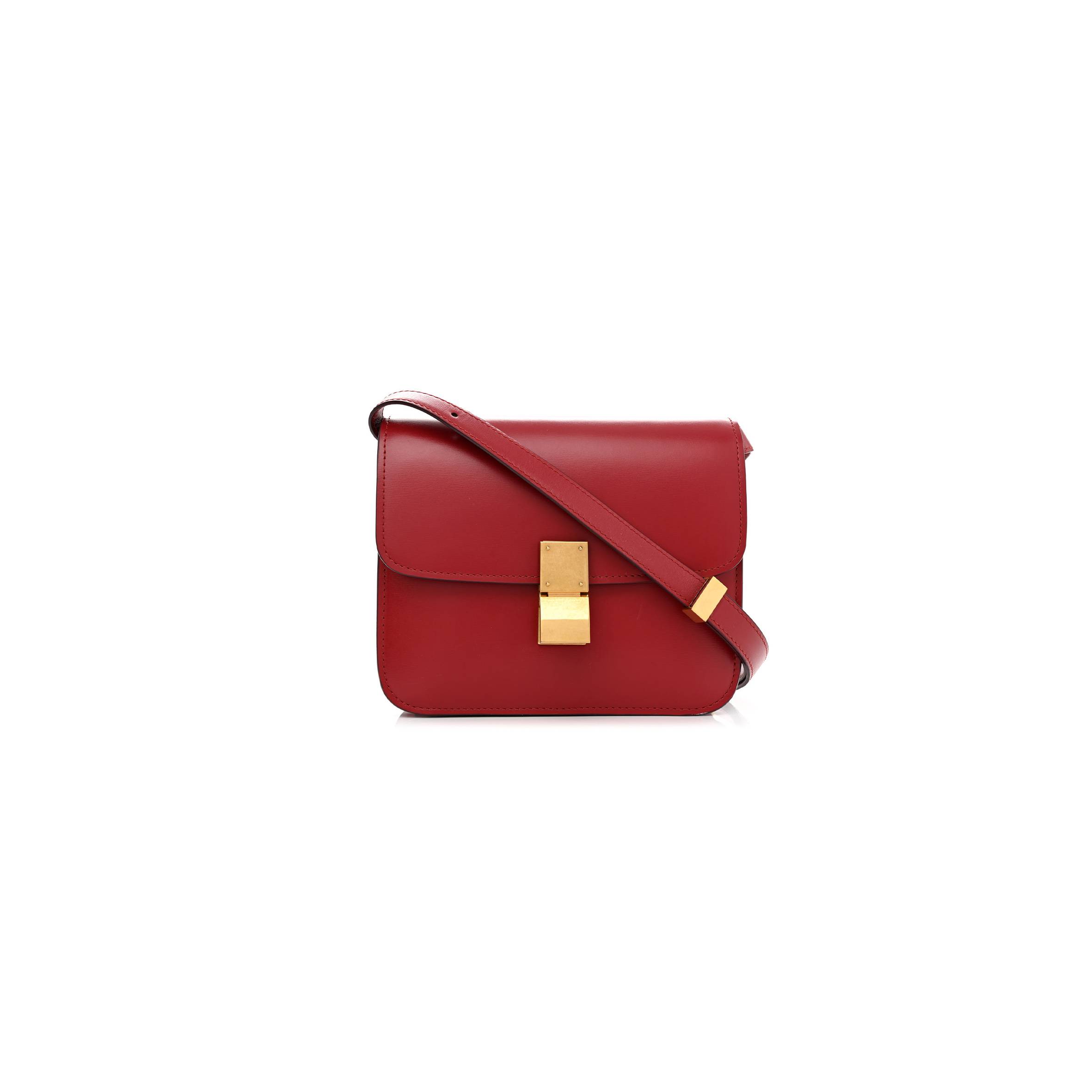 CELINE BOX CALFSKIN TEEN CLASSIC BOX FLAP BAG RED (18*15*6cm)