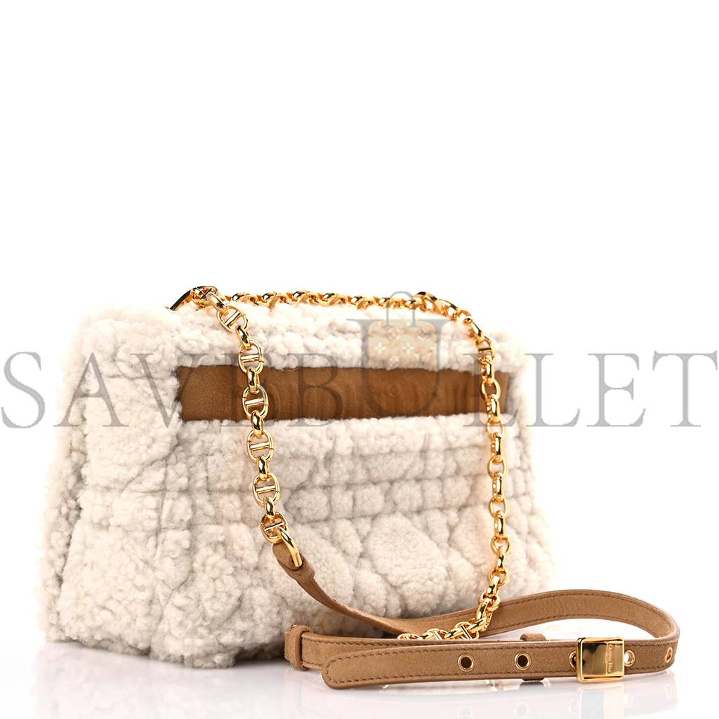 DIOR SHEARLING CANNAGE MEDIUM CARO BAG NATURAL (29*17*9.5cm)