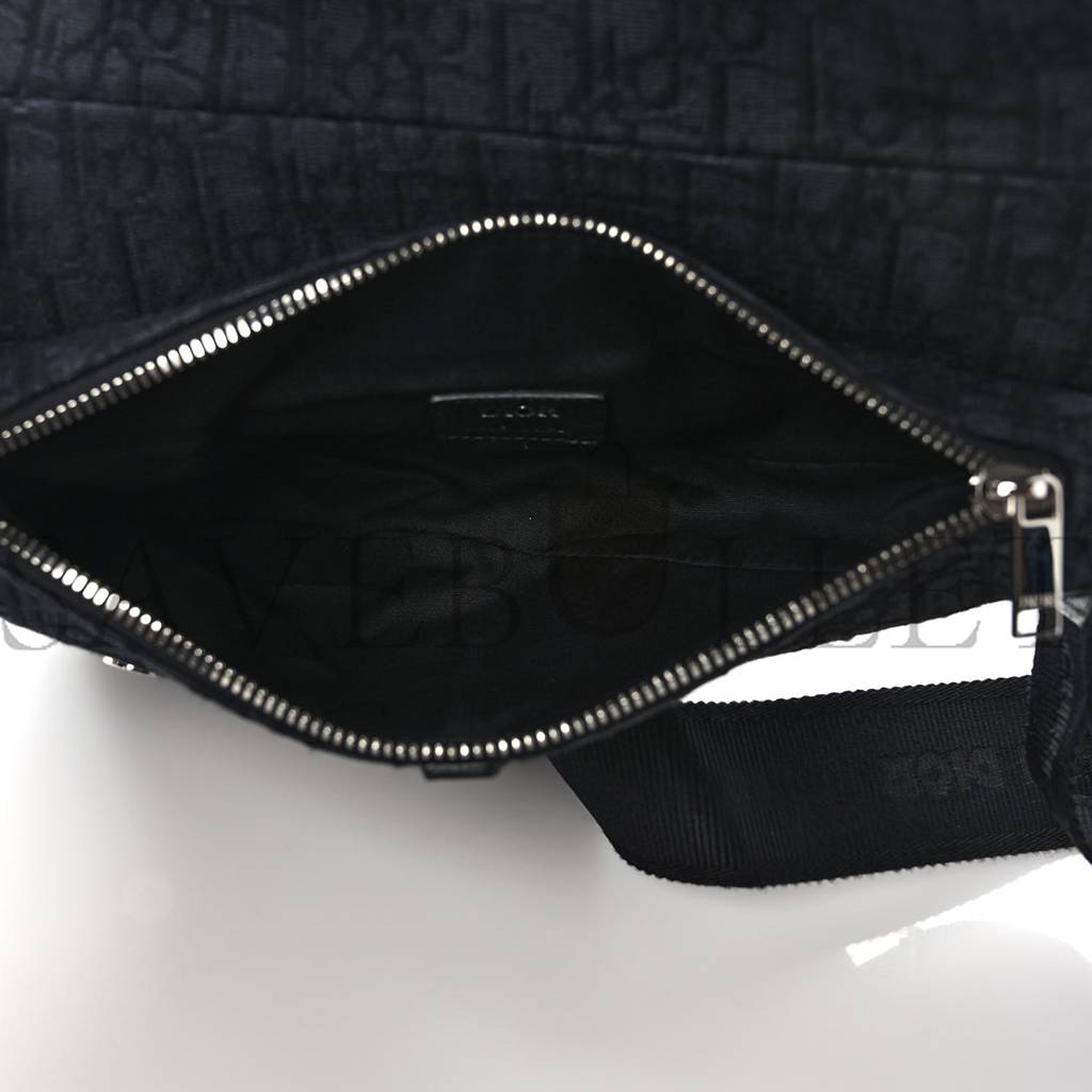 DIOR OBLIQUE MENS SADDLE BAG BLACK BLUE (25*18*3.2cm)